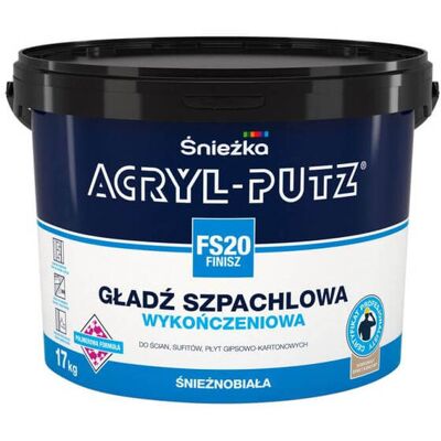 Śnieżka Masa Szpachlowa Acryl Putz Finisz 17 kg Śnieżka Śnieżka Masa Szpachlowa Acryl Putz Finisz 17 kg Śnieżka