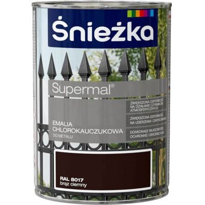 Śnieżka Emalia Chlorokauczukowa Supermal Brąz Ciemny 0,9L Połysk Śnieżka Śnieżka Emalia Chlorokauczukowa Supermal Brąz Ciemny 0,9L Połysk Śnieżka