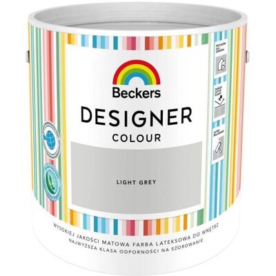 Beckers Farba Lateksowa Designer Colour Light Grey 2,5L Beckers Beckers Farba Lateksowa Designer Colour Light Grey 2,5L Beckers