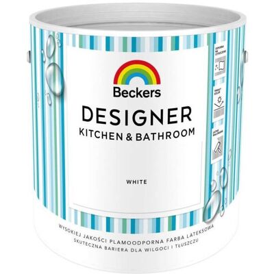 Beckers Farba Lateksowa Designer Kitchen & Bathroom White Mat 2,5 L Beckers Beckers Farba Lateksowa Designer Kitchen & Bathroom White Mat 2,5 L Beckers