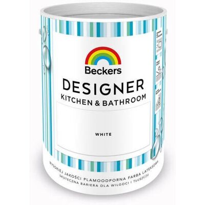 Beckers Farba Lateksowa Designer Kitchen & Bathroom White Mat 5 L Beckers Beckers Farba Lateksowa Designer Kitchen & Bathroom White Mat 5 L Beckers