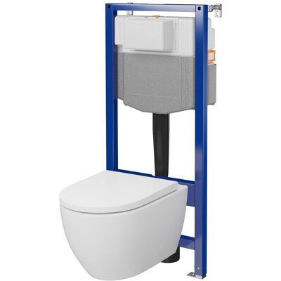 Cersanit Zestaw Stelaż Podtynkowy Miska WC StreamOn Z Deską Aqua Biały S701-798 Cersanit Cersanit Zestaw Stelaż Podtynkowy Miska WC StreamOn Z Deską Aqua Biały S701-798 Cersanit