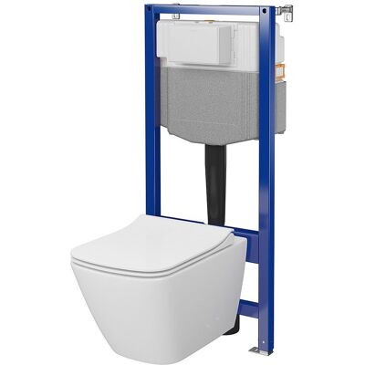 Cersanit Zestaw Stelaż Podtynkowy Miska WC StreamOn Z Deską Aqua Biały S701-890 Cersanit Cersanit Zestaw Stelaż Podtynkowy Miska WC StreamOn Z Deską Aqua Biały S701-890 Cersanit