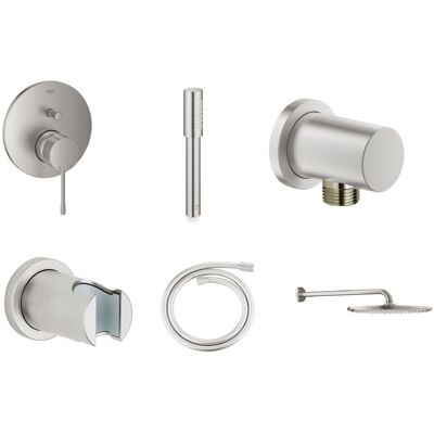 Zestaw Prysznicowy Essence Professional Stal Szczotkowana PGC-13.1 + Podtynk Za 1PLN Grohe Zestaw Prysznicowy Essence Professional Stal Szczotkowana PGC-13.1 + Podtynk Za 1PLN Grohe