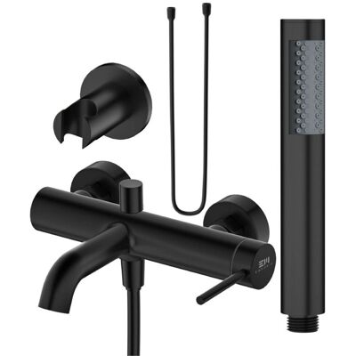 Emporia Zestaw Bateria Wannowa + Zestaw Prysznicowy Fly Czarny Mat Emporia Emporia Zestaw Bateria Wannowa + Zestaw Prysznicowy Fly Czarny Mat Emporia