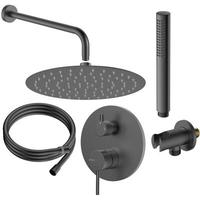 Avapax Zestaw Prysznicowy Podtynkowy Dwufunkcyjny Ultimate Gun Metal ANUL121421 Avapax Avapax Zestaw Prysznicowy Podtynkowy Dwufunkcyjny Ultimate Gun Metal ANUL121421 Avapax