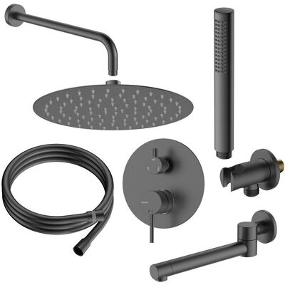 Avapax Zestaw Prysznicowy Podtynkowy Trzyfunkcyjny Ultimate Gun Metal ANUL131421 Avapax Avapax Zestaw Prysznicowy Podtynkowy Trzyfunkcyjny Ultimate Gun Metal ANUL131421 Avapax