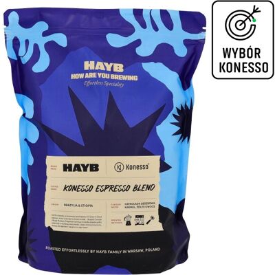 HAYB SPECIALITY COFFEE Kawa ziarnista HAYB Konesso Espresso Blend 1kg HAYB SPECIALITY COFFEE Kawa ziarnista HAYB Konesso Espresso Blend 1kg