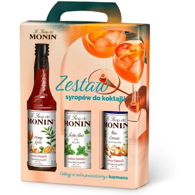 Zestaw koktajlowy Monin - 3 syropy - Blue Curacao, Mojito Mint, Orange Spritz Zestaw koktajlowy Monin - 3 syropy - Blue Curacao, Mojito Mint, Orange Spritz
