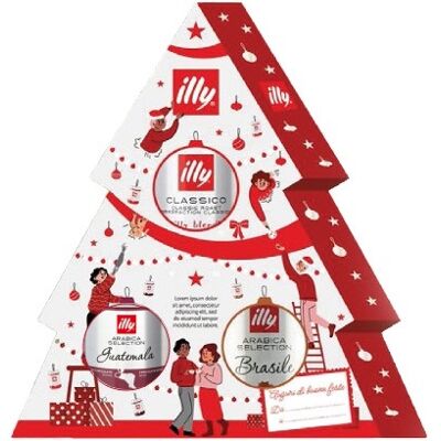 Zestaw świąteczny - Kawa mielona Illy Christmas Tree 3x125g Zestaw świąteczny - Kawa mielona Illy Christmas Tree 3x125g