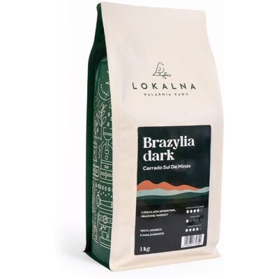Kawa ziarnista Lokalna Palarnia Kawy Brazylia Dark 1kg Kawa ziarnista Lokalna Palarnia Kawy Brazylia Dark 1kg