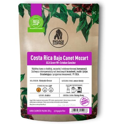 Kawa ziarnista Ingagi Coffee Kostaryka Bajo Canet Mozart 200g Kawa ziarnista Ingagi Coffee Kostaryka Bajo Canet Mozart 200g