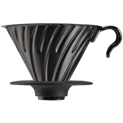 Metalowy Drip Hario V60-02 z silikonową podstawką - Czarny Metalowy Drip Hario V60-02 z silikonową podstawką - Czarny