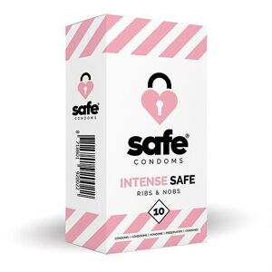 Safe Prezerwatywy SAFE - Condoms Prążkowane z Wypustkami (1 op./ 10szt.)   100% ORYGINAŁ  DYSKRETNA PRZESYŁKA