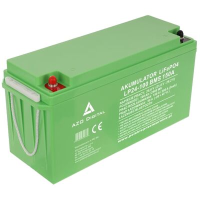 AZO DIGITAL Akumulator LiFePO4 LP24-100 100Ah 24V 150A Bluetooth mata grzewcza AZO DIGITAL Akumulator LiFePO4 LP24-100 100Ah 24V 150A Bluetooth mata grzewcza