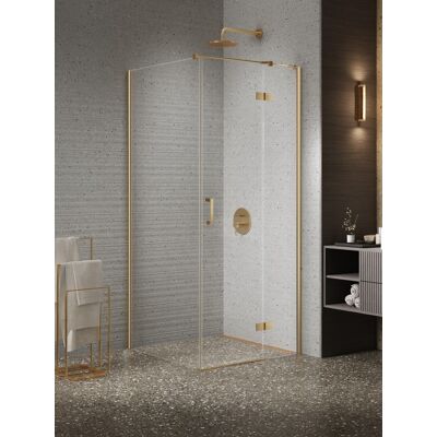 New Trendy Nesta Gold Brushed kabina 80x70x200 cm prawa wspornik równoległy złoto szczotkowane/szkło przejrzyste K-4430 New Trendy Nesta Gold Brushed kabina 80x70x200 cm prawa wspornik równoległy złoto szczotkowane/szkło przejrzyste K-4430