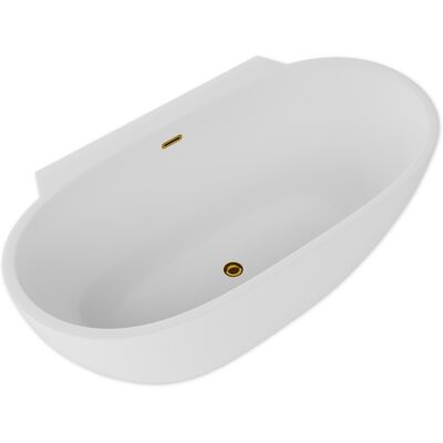 ScandiBath Mandal wanna wolnostojąca/przyścienna z korkiem i przelewem ZŁOTYM 150x77cm Q360S-1501OEMGL ScandiBath Mandal wanna wolnostojąca/przyścienna z korkiem i przelewem ZŁOTYM 150x77cm Q360S-1501OEMGL