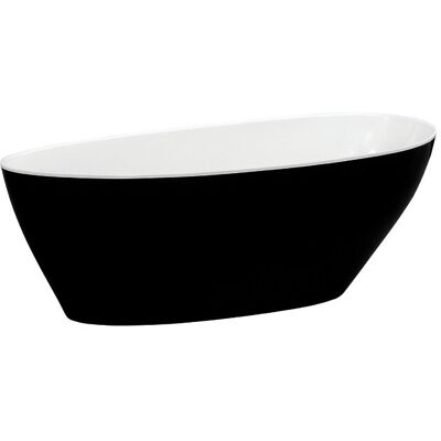 Besco Goya XS B&W 160x70cm wanna wolnostojąca biało-czarna MATOWA+ odpływ klik-klak złoty czyszczony od góry #WMMC-160GKG Besco Goya XS B&W 160x70cm wanna wolnostojąca biało-czarna MATOWA+ odpływ klik-klak złoty czyszczony od góry #WMMC-160GKG