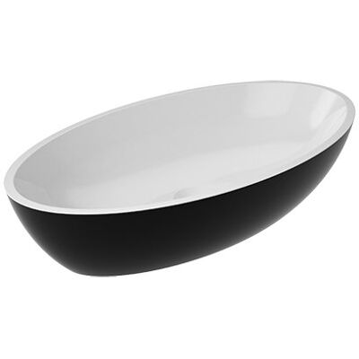 Omnires Siena L UN Biało-czarny połysk - Umywalka 60x35cm Omnires Siena L UN Biało-czarny połysk - Umywalka 60x35cm