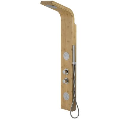 Corsan Bali panel prysznicowy z termostatem chrom drewno bambusowe B-231TCR Corsan Bali panel prysznicowy z termostatem chrom drewno bambusowe B-231TCR