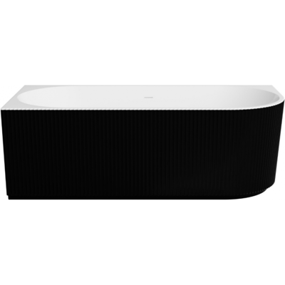 Besco Denaya B&W 150x75cm lewa wanna wolnostojąca przyścienna ryflowana akrylowa + syfon klik-klak chrom #WASB-150DLC Besco Denaya B&W 150x75cm lewa wanna wolnostojąca przyścienna ryflowana akrylowa + syfon klik-klak chrom #WASB-150DLC
