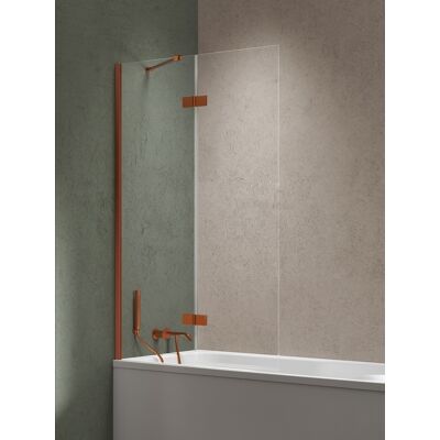 New Trendy Nesta Copper Brushed parawan nawannowy ze wspornikiem kątowym 100x150 cm lewy miedź szczotkowana/szkło przejrzyste P-0251-WL New Trendy Nesta Copper Brushed parawan nawannowy ze wspornikiem kątowym 100x150 cm lewy miedź szczotkowana/szkło przejrzyste P-0251-WL