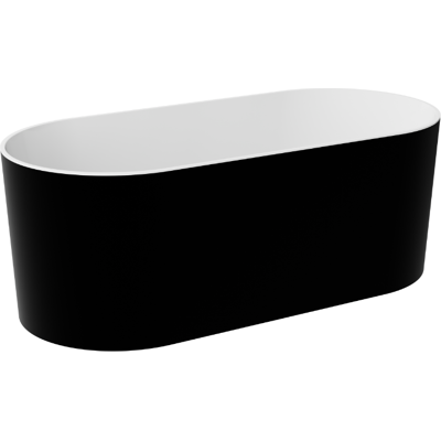 Besco Lova Matt B&W 160x74cm wanna wolnostojąca Czarno/Biała + syfon klik-klak chrom #WMM-160LBKS Besco Lova Matt B&W 160x74cm wanna wolnostojąca Czarno/Biała + syfon klik-klak chrom #WMM-160LBKS