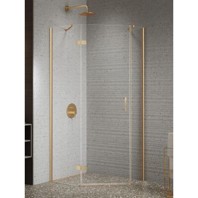 New Trendy Nesta Gold Brushed kabina pięciokątna asymetryczna 100x80x200 cm lewa drzwi lewe złoto szczotkowane/szkło przejrzyste K-4487 New Trendy Nesta Gold Brushed kabina pięciokątna asymetryczna 100x80x200 cm lewa drzwi lewe złoto szczotkowane/szkło przejrzyste K-4487