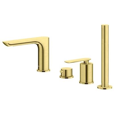 Kohlman Experience Brushed Gold 4-otworowa bateria wannowa złoto szczotkowane QB244EGDB **ZAPYTAJ O RABAT!** Kohlman Experience Brushed Gold 4-otworowa bateria wannowa złoto szczotkowane QB244EGDB **ZAPYTAJ O RABAT!**