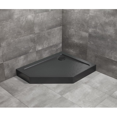 Radaway Doros PT E Compact brodzik pięciokątny prawy z obudową 90x80x11,5cm czarny SDRPTP9080-05-54SR Radaway Doros PT E Compact brodzik pięciokątny prawy z obudową 90x80x11,5cm czarny SDRPTP9080-05-54SR