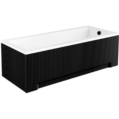 Besco Obudowa wanny prostokątnej UNI Ryfle Matt Black RYFLOWANA CZARNA 150x70 cm #OAPM-150URB Besco Obudowa wanny prostokątnej UNI Ryfle Matt Black RYFLOWANA CZARNA 150x70 cm #OAPM-150URB