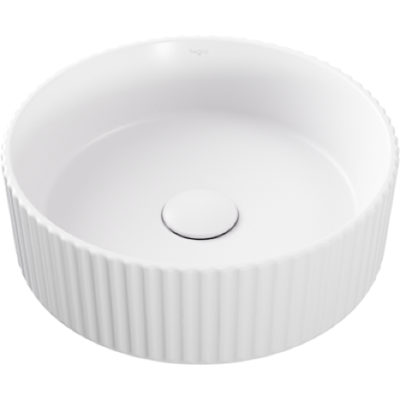 Besco Clea Ryfle White umywalka nablatowa ø36 cm Ryflowana biały połysk UNCR-36-CLB Besco Clea Ryfle White umywalka nablatowa ø36 cm Ryflowana biały połysk UNCR-36-CLB
