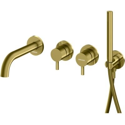 Kohlman Axel Brushed Gold bateria wannowa podtynkowa złoto szczotkowane QW260AGDB230 Kohlman Axel Brushed Gold bateria wannowa podtynkowa złoto szczotkowane QW260AGDB230