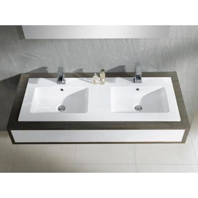 Bathco Liebana umywalka podwójna blatowa 121x46 cm 4068 Bathco Liebana umywalka podwójna blatowa 121x46 cm 4068