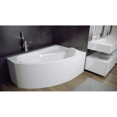 Wanna Asymetryczna Czarna Matowa Besco Rima - 130x85cm Wanna Asymetryczna Czarna Matowa Besco Rima - 130x85cm