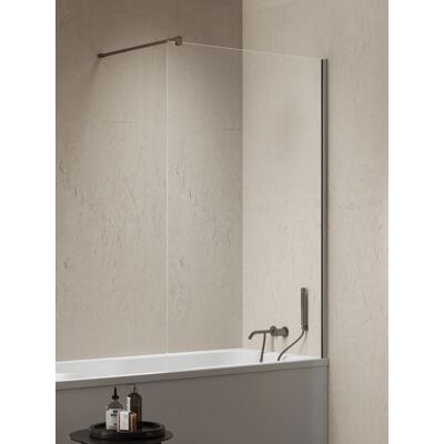 New Trendy Nesta Gunmetal Brushed parawan nawannowy ze wspornikiem prostopadłym 70x150 cm grafit szczotkowany/szkło przejrzyste P-0223-WP New Trendy Nesta Gunmetal Brushed parawan nawannowy ze wspornikiem prostopadłym 70x150 cm grafit szczotkowany/szkło przejrzyste P-0223-WP