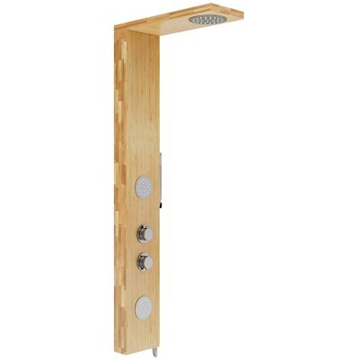 Corsan Balti panel prysznicowy z termostatem chrom drewno bambusowe B-001TCH Corsan Balti panel prysznicowy z termostatem chrom drewno bambusowe B-001TCH
