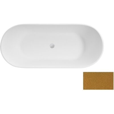 Besco Moya 160x68cm wanna wolnostojąca Glam Złota konglomeratowa + syfon klik-klak chrom #WMD-160-MZ Besco Moya 160x68cm wanna wolnostojąca Glam Złota konglomeratowa + syfon klik-klak chrom #WMD-160-MZ