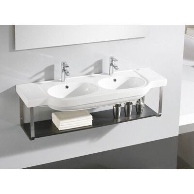 Bathco Hannover umywalka podwójna ścienna 132x48,5cm H1006 Bathco Hannover umywalka podwójna ścienna 132x48,5cm H1006