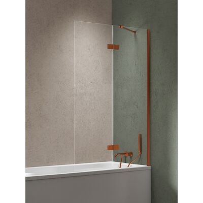 New Trendy Nesta Copper Brushed parawan nawannowy ze wspornikiem kątowym 120x150 cm prawy miedź szczotkowana/szkło przejrzyste P-0256-WL New Trendy Nesta Copper Brushed parawan nawannowy ze wspornikiem kątowym 120x150 cm prawy miedź szczotkowana/szkło przejrzyste P-0256-WL