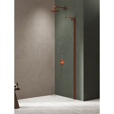New Trendy Nesta Copper Brushed kabina Walk-In 110x200 cm wspornik kątowy miedź szczotkowana/szkło przejrzyste K-1750-WL New Trendy Nesta Copper Brushed kabina Walk-In 110x200 cm wspornik kątowy miedź szczotkowana/szkło przejrzyste K-1750-WL