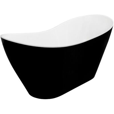 Besco Viya 170x72cm wanna wolnostojąca biało-czarna + syfon klik-klak czarny czyszczony od góry #WMD-170-VWB Besco Viya 170x72cm wanna wolnostojąca biało-czarna + syfon klik-klak czarny czyszczony od góry #WMD-170-VWB