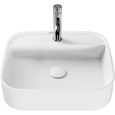 Besco Assos Cera-Line White umywalka nablatowa biała 45 cm biały połysk UNC-45-ASB Besco Assos Cera-Line White umywalka nablatowa biała 45 cm biały połysk UNC-45-ASB