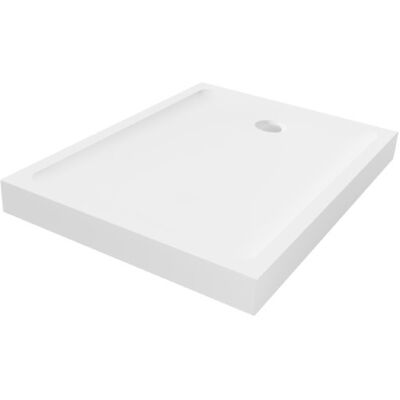 Prostokątna plyta prysznicowa - 80x110cm - Biała - Z Sifonem - Moon Prostokątna plyta prysznicowa - 80x110cm - Biała - Z Sifonem - Moon