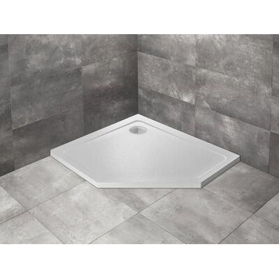 Radaway Doros Pt E Stone brodzik pięciokątny 100x80x5cm lewy biały SDRPT1080-01-04SL Radaway Doros Pt E Stone brodzik pięciokątny 100x80x5cm lewy biały SDRPT1080-01-04SL