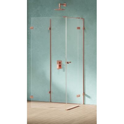 New Trendy Eventa Copper Shine kabina prysznicowa przyścienna z drzwiami bocznymi 100x100x200 przejrzyste Prawa miedź połysk EXK-6514 New Trendy Eventa Copper Shine kabina prysznicowa przyścienna z drzwiami bocznymi 100x100x200 przejrzyste Prawa miedź połysk EXK-6514