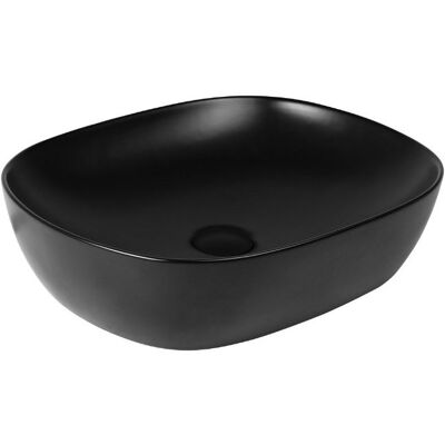 Oltens Hamnes umywalka 49x39,5 cm nablatowa owalna z powłoką SmartClean czarny mat 40800300 Oltens Hamnes umywalka 49x39,5 cm nablatowa owalna z powłoką SmartClean czarny mat 40800300