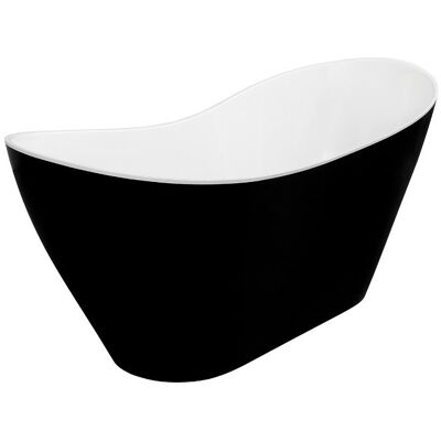 Besco Viya 160x70cm wanna wolnostojąca biało-czarna + syfon klik-klak chrom czyszczony od góry #WMD-160-VWC Besco Viya 160x70cm wanna wolnostojąca biało-czarna + syfon klik-klak chrom czyszczony od góry #WMD-160-VWC