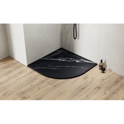 Besco Vexo Marble Black brodzik 90x90cm półokrągły Czarny Marmur VMB-90-90-P Besco Vexo Marble Black brodzik 90x90cm półokrągły Czarny Marmur VMB-90-90-P