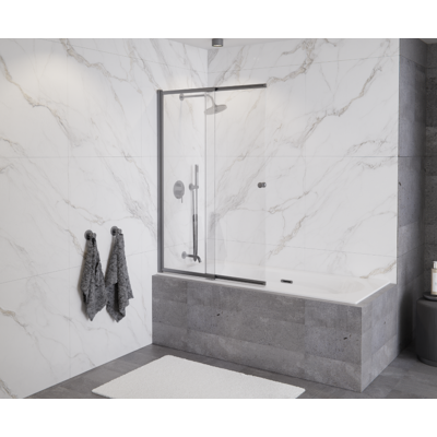 Besco Easy Slide Gun Metal Grafit szczotkowany parawan nawannowy przesuwny 100x150cm PESGM-2S Besco Easy Slide Gun Metal Grafit szczotkowany parawan nawannowy przesuwny 100x150cm PESGM-2S